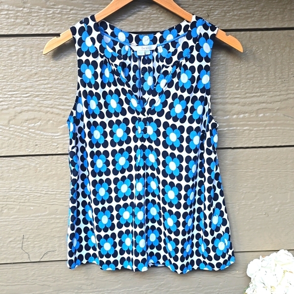 BODEN Sleeveless Geometric Flower Print Blouse 6 - Picture 1 of 7